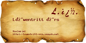 Löwentritt Örs névjegykártya